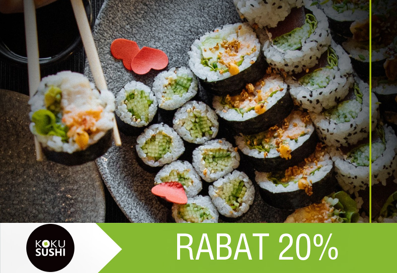 20% rabatu na całe menu 
