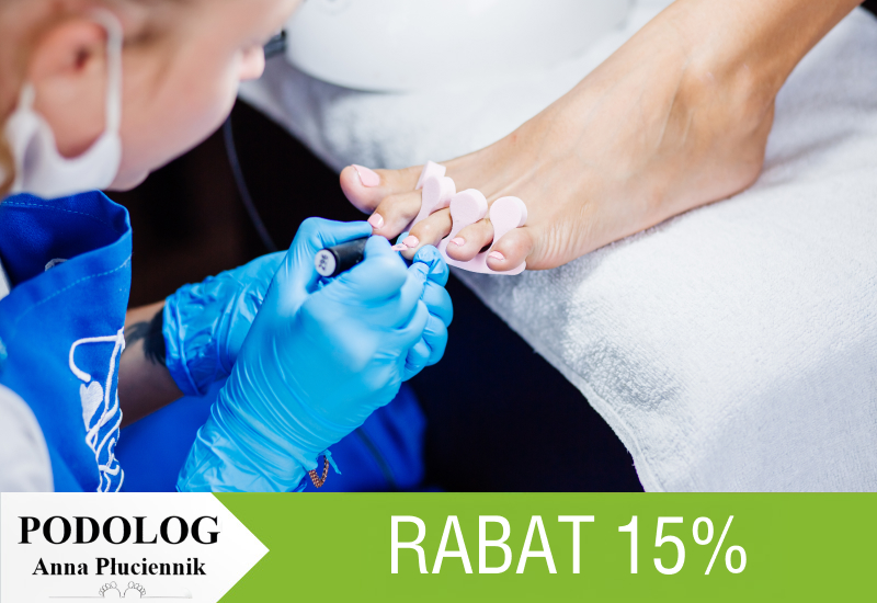 15% rabatu na podstawowy Zabieg podologiczny