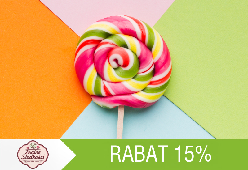 15% rabatu na karmelowe lizaki